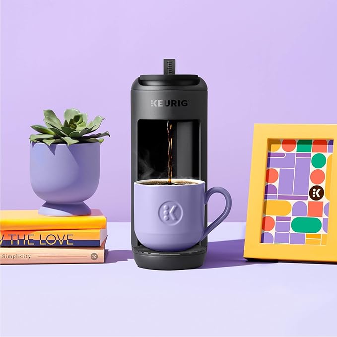 Keurig K-Mini Mate Single Serve K-Cup Pod Coffee Maker, Brews Up to 12 oz Cup, Compact Portable Coffee Machine for Small Spaces, Great for Dorms & Offices, Black
