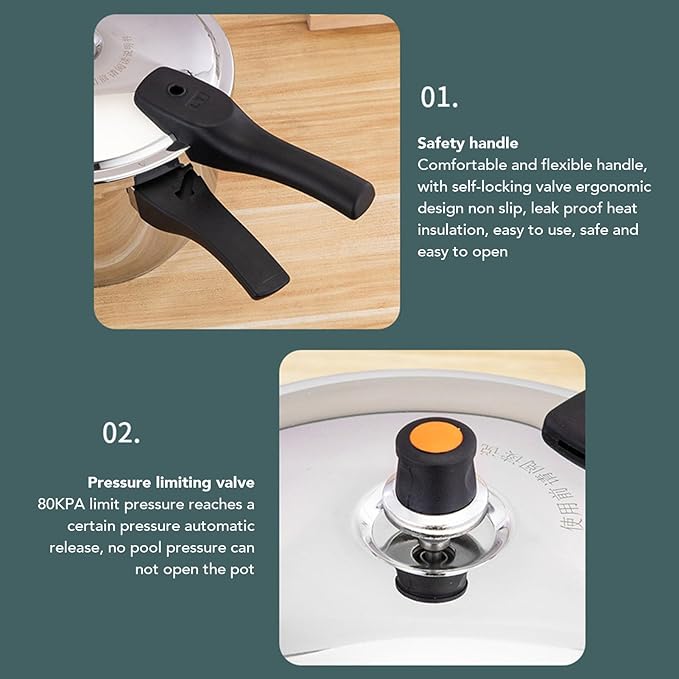 Efficient Pressure Cooking, Rapid Heating 16cm Valves, 304 Stainless Steel and Plastic Electric Pressure Cooker, for Quick and Cooking