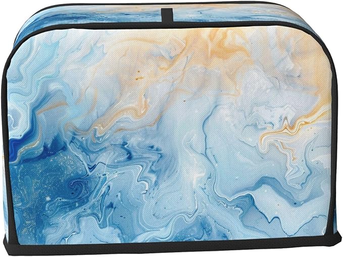 Toaster Cover 2 Slice Blue Marble Pastel Kitchen Small Appliance Covers with Pockets Dust and Fingerprint Protection