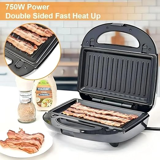 Waffle Maker 6 in 1, Walnut Cookie Maker, Panini Press Grill and Sandwich Maker, Donut Maker with Removable Non-Stick Plate