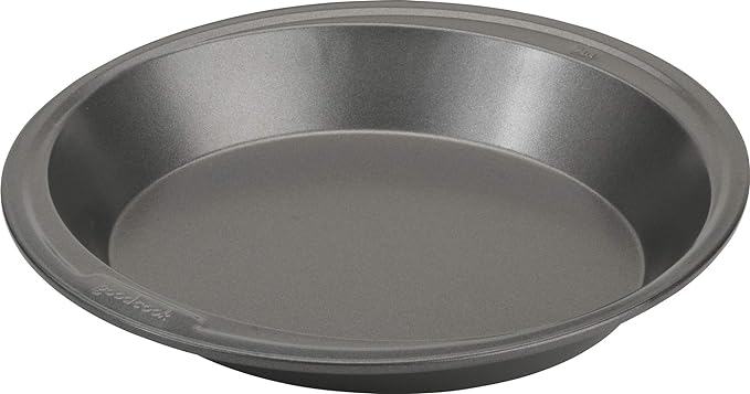 GoodCook Everyday Pie Pan Scratch-Resistant Nonstick Heavy Duty Steel Construction with Wide Rim, 9-Inch, Gray