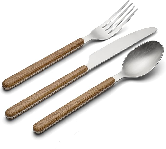 Oneida 898350 24/7 Outdoor Living 12-Piece Flatware Set, Mirror/Faux Wood