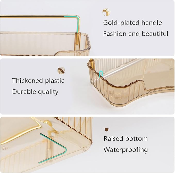 Rotating Makeup Organzier Clear and Corner Bathroom Organizer Countertop Yellow