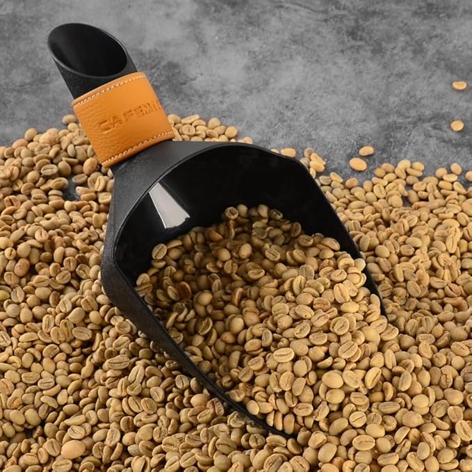 CAFEMASY Coffee Bean Scale Measure Scoop Shovel Kilo Bean Scooper (Black-Small)
