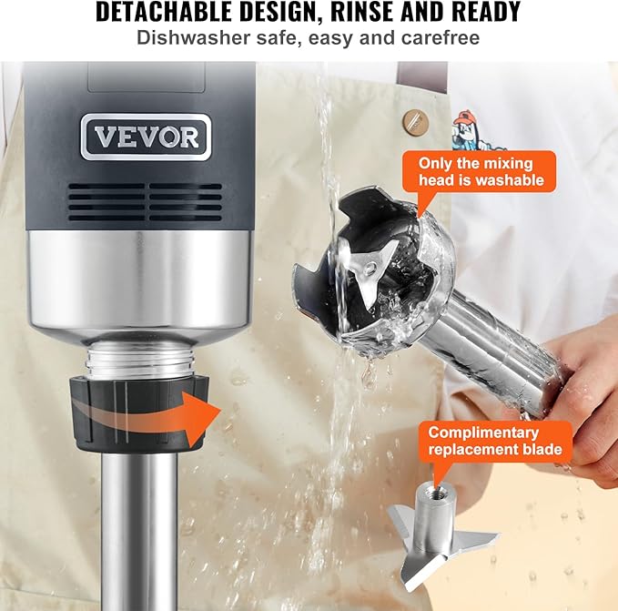 VEVOR Commercial Immersion Blender, 500 Watt 20Inch Heavy Duty Hand Mixer, Variable Speed Mixer with 304 Stainless Steel Blade, Multi-Purpose Portable Mixer for Soup, Smoothie, Puree, Baby Food