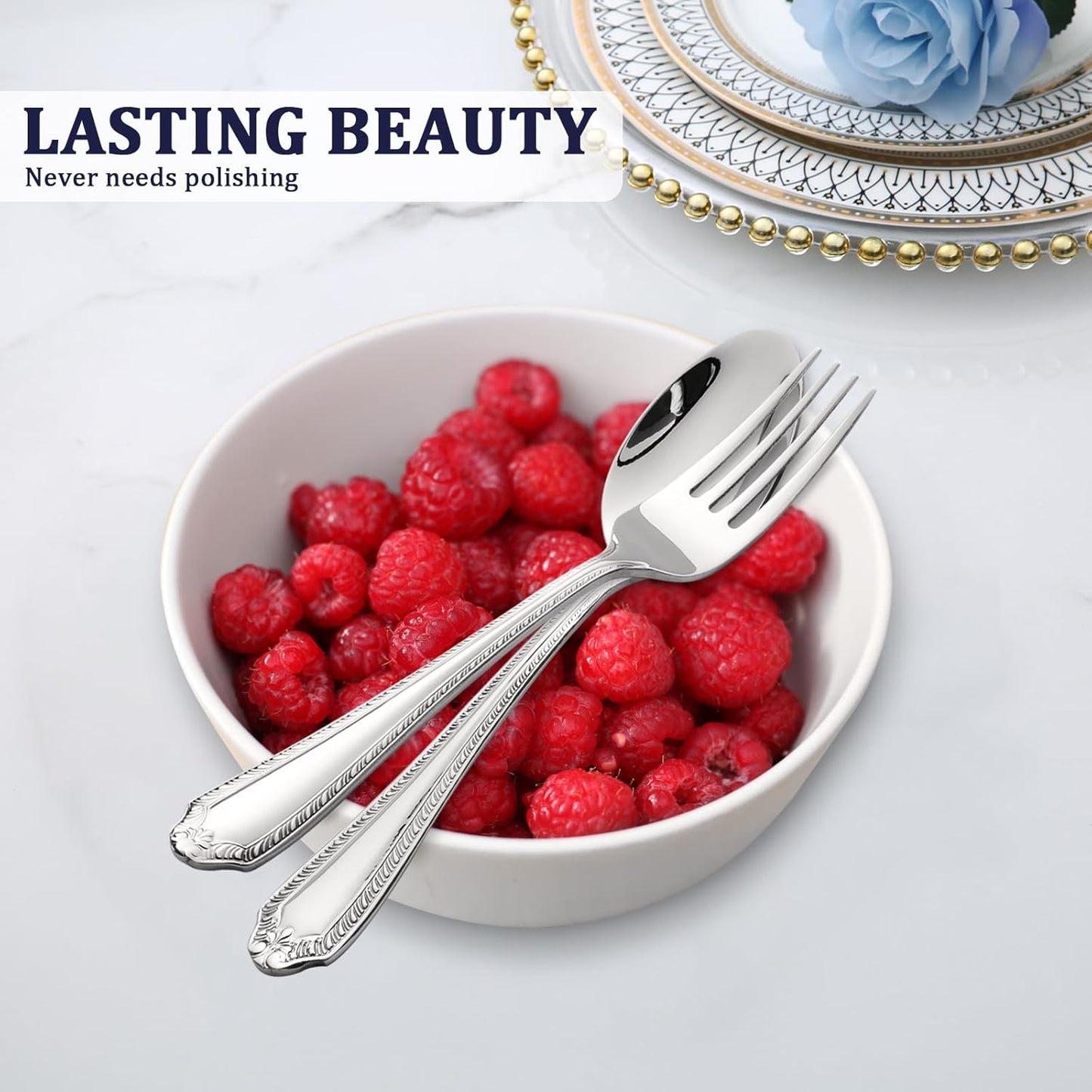 Heavy Duty Silverware Set for 4, Barenthal 20 PCS Luxury Retro Flatware Set Mirror Finish Dishwasher Safe, 18/10 Stainless Steel Silverware Flatware Sets for Home Restaurant Party Christmas Gift