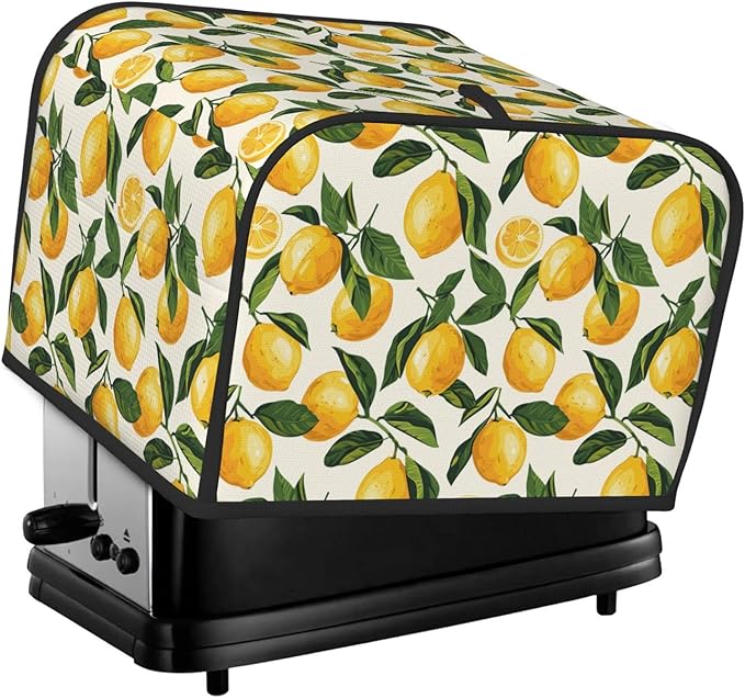 Toaster Cover 4 Slice Lemon Fruit Watercolor Kitchen Small Appliance Covers with Pockets Dust and Fingerprint Protection