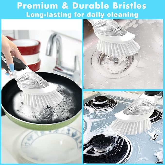 Dish Brush Refills, 12 Pack Dish Brush Replacement Head, Brush Dispenser Refill Fits Soap Dispensing Handle