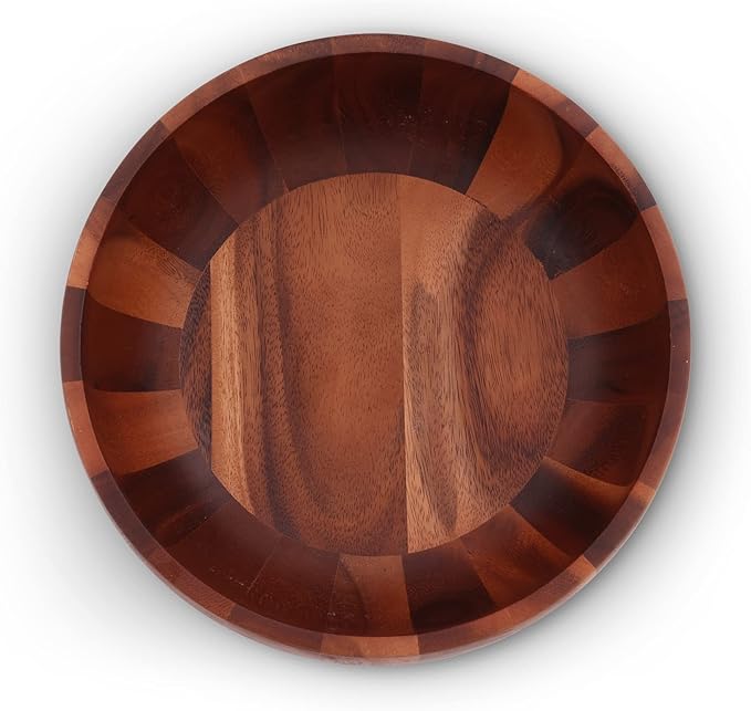 Arthur Court Salad Bowl Acacia Wood Serving Bowl for Fruits or Salads Bee Hive Shape Style Large 5 inch Tall x 12 inch Diameter Wooden Single Bowl