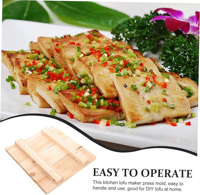 COLLBATH Tofu Press Wooden Board for Homemade Tofu Making Pressing Tool Easy to Clean for Kitchen Use