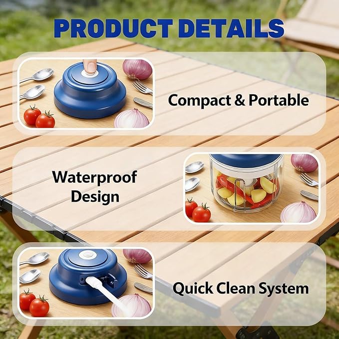 Electric Garlic Chopper Mini, Upgraded Rechargeable Veggie Chopper With Storage and Cover, One-Touch Food Processor with 4 Stainless Steel Blades for Onion Meat Chili Ginger (Purple, 250ml)