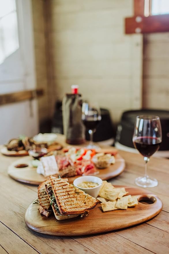 PICNIC TIME NCAA Washington & Lee Generals Pebble Acacia Charcuterie Board 18" x 15", Cheese Board, Wood Serving Platter, (Natural Acacia)
