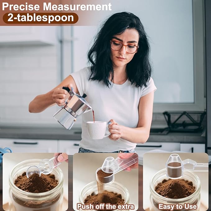 Palksky Coffee Scoop & Funnel for Reusable K Cup Refillable Coffee Pods, 2 Tablespoon Slide Coffee Measuring Funnel Scooper,1PCS - Transparent