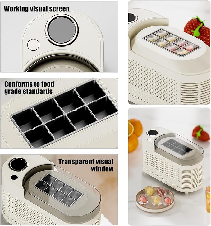 mini Ice Maker Machine Counter Top for Home, Portable Small Clear Ice Cube Maker, ce Ready in 10 Mins, Low Noise & Energy Saving, Easy to Clean (Purple #Name?)