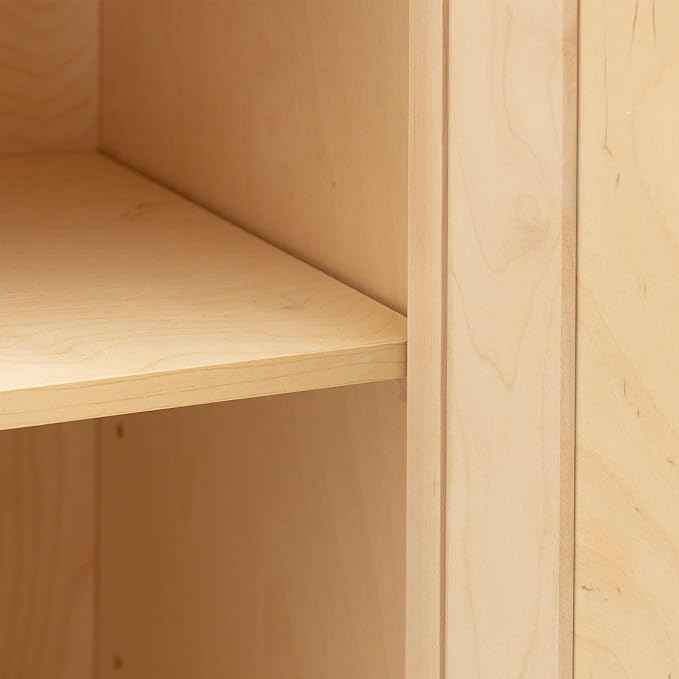 Quicklock RTA (Ready-to-Assemble) 42" Tall Wall Kitchen Cabinets - Shaker Style | 100% Hardwood | Made in America | Soft Close Hardware (12" D x 33" W x 42" H, Raw Maple)