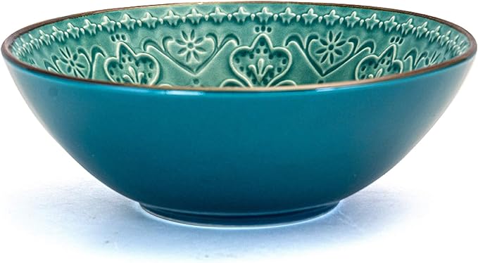 Elama Sea Foam Mozaic 16 Piece Round Stoneware Dinnerware Set in Sea Green