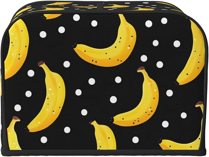 Cute Bananas Covers for Toasters 4 Slice,Cute Funny Bread Machine Cover with Handle,Washable Stain Resistant Kitchen Small Appliance Cover Dining Decor