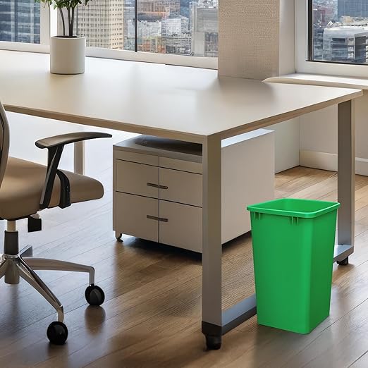 Rev-A-Shelf Polymer Replacement 35 Quart Trash Bin Recycle Waste Garbage Container for Kitchen Cabinet Pullouts, Green, 2 Pack, RV-35-19-2