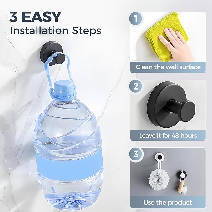 Suction Cup Hooks for Wreaths on Glass, 2025 New No Drill Suction Cup Hooks for Shower, Wreath Hanger Holder for Front Door, Upgraded Towel Hooks for Window Bathroom Mirrors (2, White)