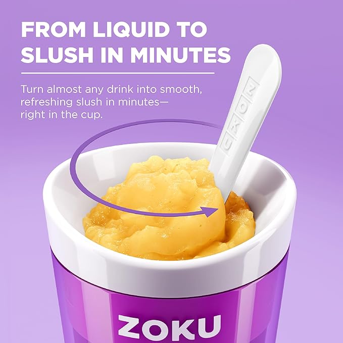 ZOKU Jumbo Slush and Shake Maker, Compact Make and Serve Cup with Freezer Core Creates Single-Serving Smoothies, Slushies and Milkshakes in Minutes, BPA-Free, Bright Blue