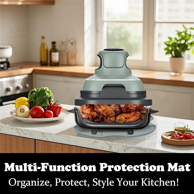 Tailored Ninja Crispi PowerPod Silicone Trivet – Hot Pads for Ninja Crispi Glass Air Fryer Accessories, Heat-Resistant, Non-Slip, Protection for Countertop (Sage)