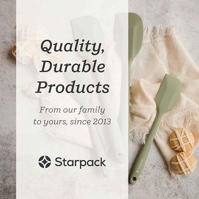 Starpack 'Scrape & Stir' Silicone Spatula Set (2 Pcs) - Heat Resistant Spatulas Set 600°F - Food Grade Kitchen Spatulas - LFGB Grade Nonstick Baking and Cooking Rubber Spatula Set