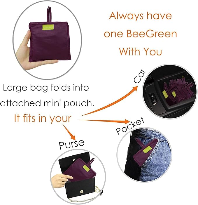 BeeGreen Grey Reusable Grocery Bags Wholesale Gray Reusable Kitchen Bags Bulk Foldable-Machine Washable with Zipper Storage Pouch 50 Packs