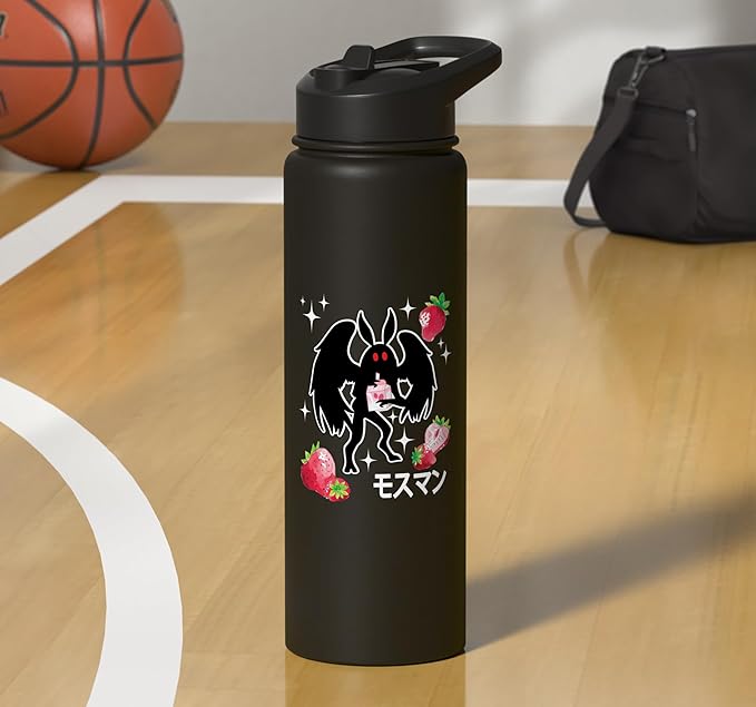 Mothman Kawaii Strawberry Milk Shake Carton Stainless Steel Insulated Water Bottle