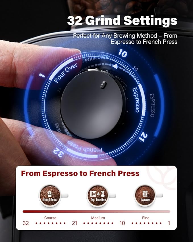 SHARDOR Electric Burr Coffee Grinder for Home Use