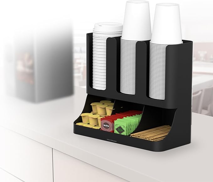 Mind Reader Coffee Pod Organizer and Condiment Station, Countertop Storage for 36 Pods, Cups, Coffee Accessories