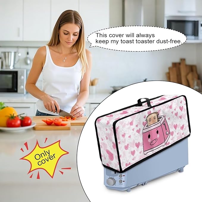 Toaster Cover 2 Slice Bread Fabric Heat-Resistant 2 Slice Slim Toaster Cover, Easy to Fold and Store Dustproof Protective Covers for Small Appliances