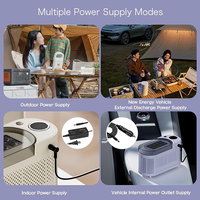 Countertop Ice Maker, Electric Ice Machine, 8 Cubes Ready in 10 Mins, Portable Ice Cube Maker with Car Power Cord, for Home & All Spaces, Clear & Large Ice Cubes,CreamWhite