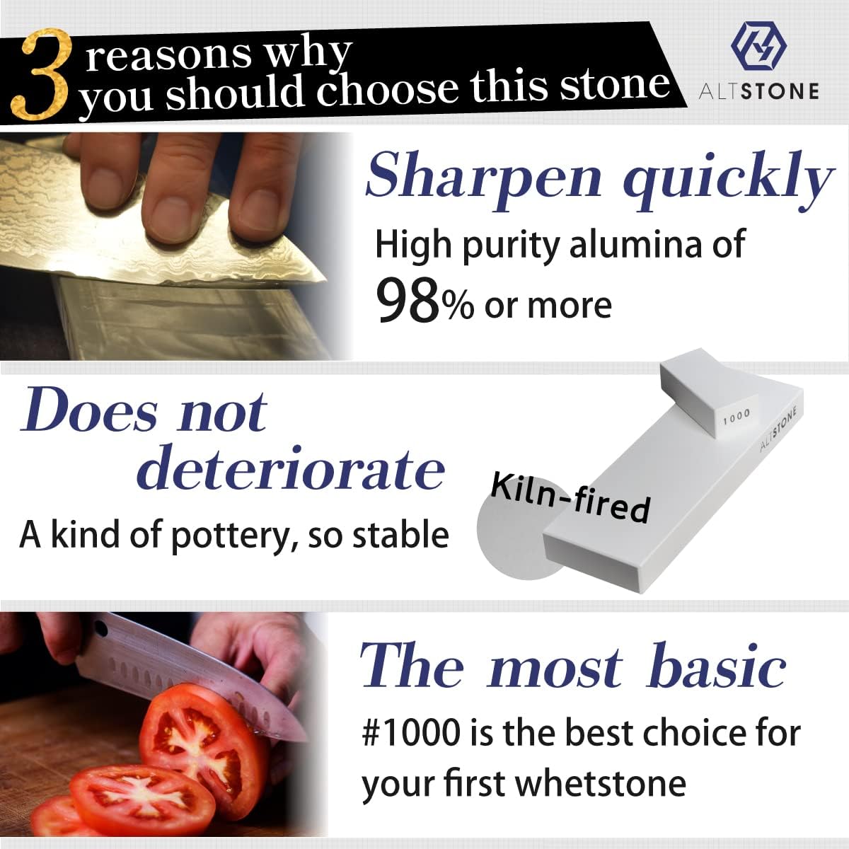 FUKAMI Whetstone Sharpening stone medium grit #1000 w/Nagura, 7.1" x 2.4" x 0.8" (Pro Power. Perfectly Compact for home use), Made in Japan (#1000)