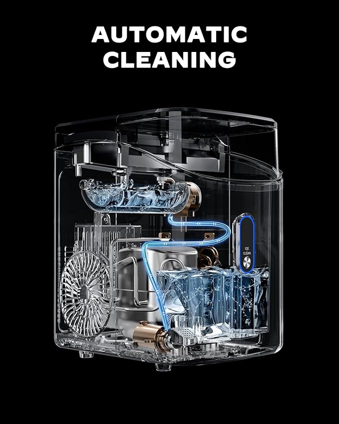 Nugget Ice Maker Countertop, Pebble Ice Maker with Soft Chewable Ice, One-Click Operation Ice Machine with Self-Cleaning, 33lbs/24H for Home,Kitchen,Office