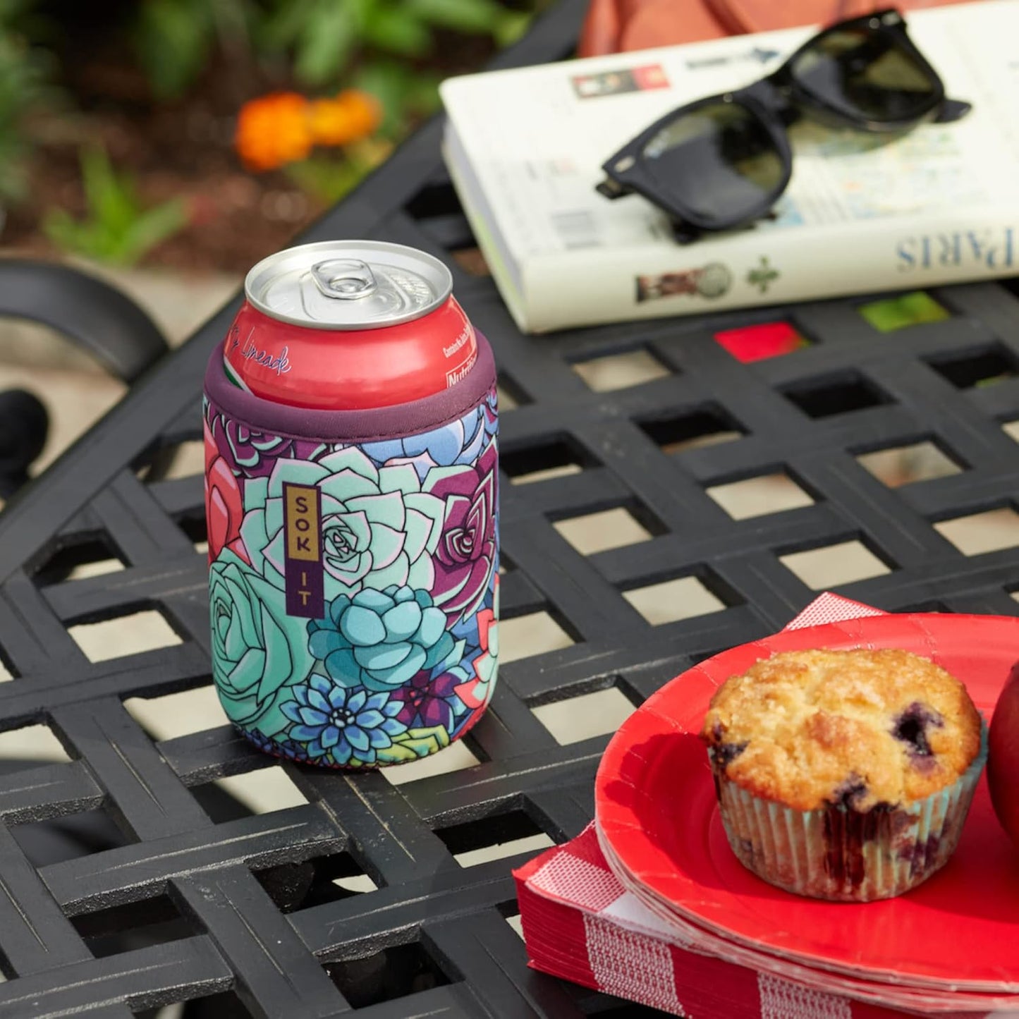 Sok It CanSok Sleeve for Beer & Soda Insulated Neoprene Cover (Paradise Punch, 12oz Slim Can Sleeve)