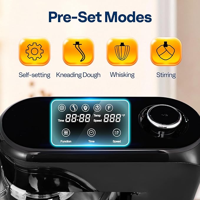VIVOHOME Stand Mixer with Fermentation, One-Touch Presets, and 6 Qt Bowl, Black, and VIVOHOME Stainless Steel Juicer Steamer Pot 11 Qt with Tempered Glass Lid