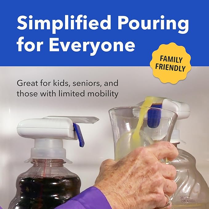 Magic Tap Automatic Drink Dispenser for Fridge, White (1 Pack), No Spill Milk Dispenser for Fridge, Automatic Milk Dispenser Pump for Gallon Jugs, Water & Juice, Fits Most Bottles, Batteries Required