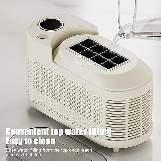 Mini Ice Maker Machine Counter Top for Home, Ice Ready in 10 Mins, Low Noise & Energy Saving, Easy to Clean, Portable Small Clear Ice Cube Maker for Kitchen (White #Name?)