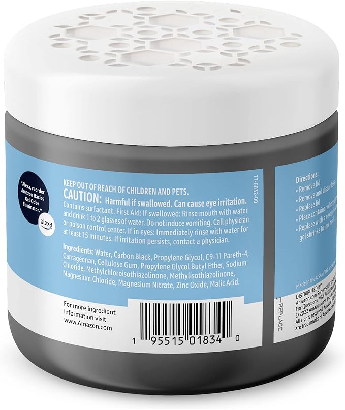 Amazon Basics Gel Odor Eliminator, Activated Charcoal, Fragrance Free, 17 Oz, 1-Pack