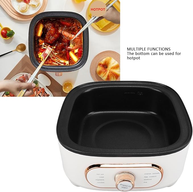 1200W 10.5L 2 Tier Electric Steam Pot Cooker with Steaming Plate, Efficiently Cooks and Steams Seafood, Vegetables, and Meat, Ideal for Noodles, Porridge, Slow Cooking (US Plug
