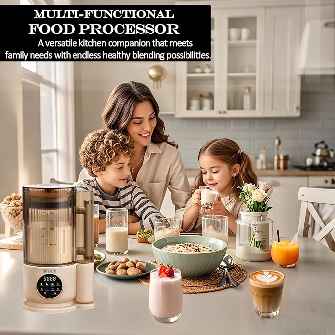 50oz Nut Milk Maker & Grinders, 10-in-1 Soy, Almond, Oat & Rice Milk Maker with 12 Stainless Steel Blades, Vegan Blender with Delay Start, Boil Water & Easy Self-Cleaning