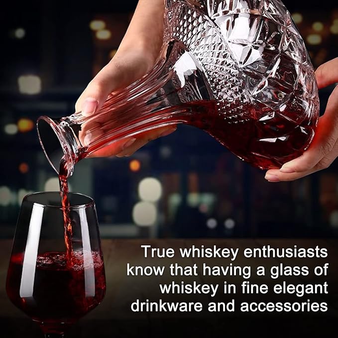 50oz Wine Decanter Crystal Bottle for Wine with Stopper- Top Red Wine Decanter Carafe Bottle with Luxury Box .Elegant Gift for Men/Women