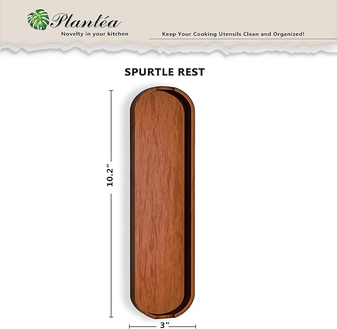 Plantea Spurtle Rest : Keep Kitchen Utensils Clean & Organized -%100 Organic Handcrafted Rest for Spurtles, Spoons & More