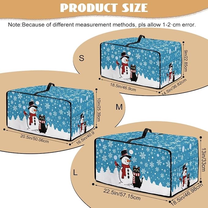 Microwave Oven Cover Air Fryer Toaster Oven Dust Cover, Stain-resistant Small Electric Appliance Protector, L, Snowman Black Cat Snowflake Blue Christmas Decorations