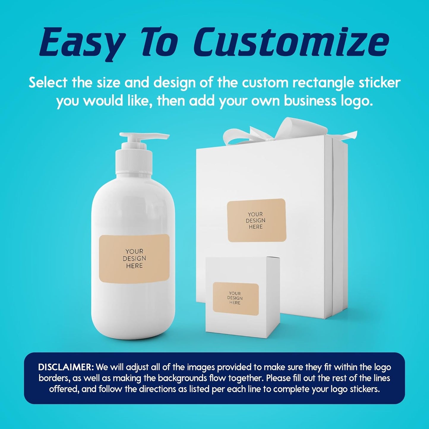 100 Custom Vinyl Stickers - Upload Your own Image, Text, Design, Logo - Personalized Logo Labels for Handmade, Packaging, Bottle, Jars, Candle, Brand Stickers (Brown, 3x2)