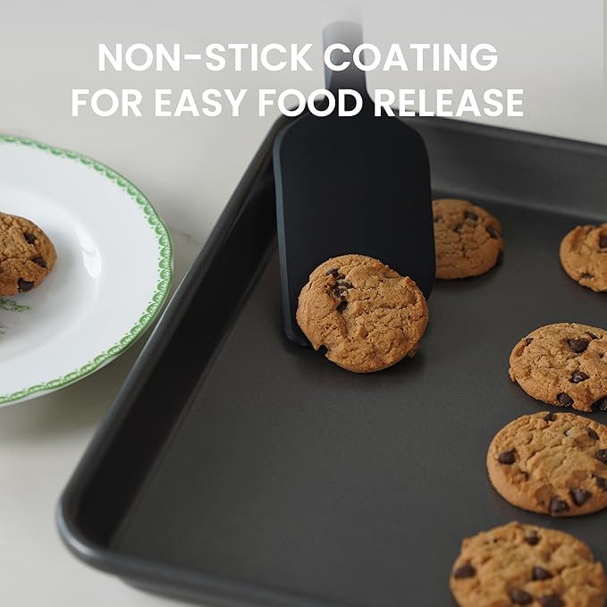 LISI 16" x 12" Half Sheet Pan, Nonstick Carbon Steel Baking Sheet for Oven, Cookie Sheet Tray for Baking, Roasting, and Meal Prep