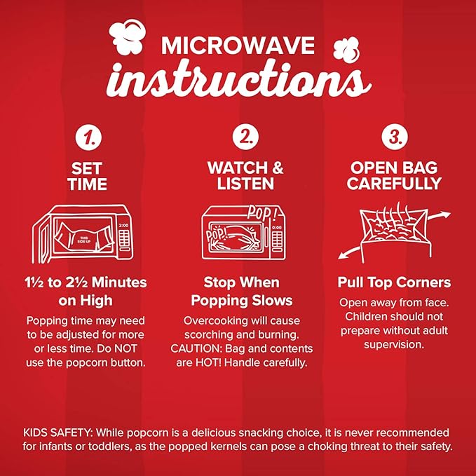 Orville Redenbacher’s Microwave Popcorn, Movie Theater Butter Flavor, 3g Fiber Per Serving, 3.29 oz., 3-Count (12 Boxes)