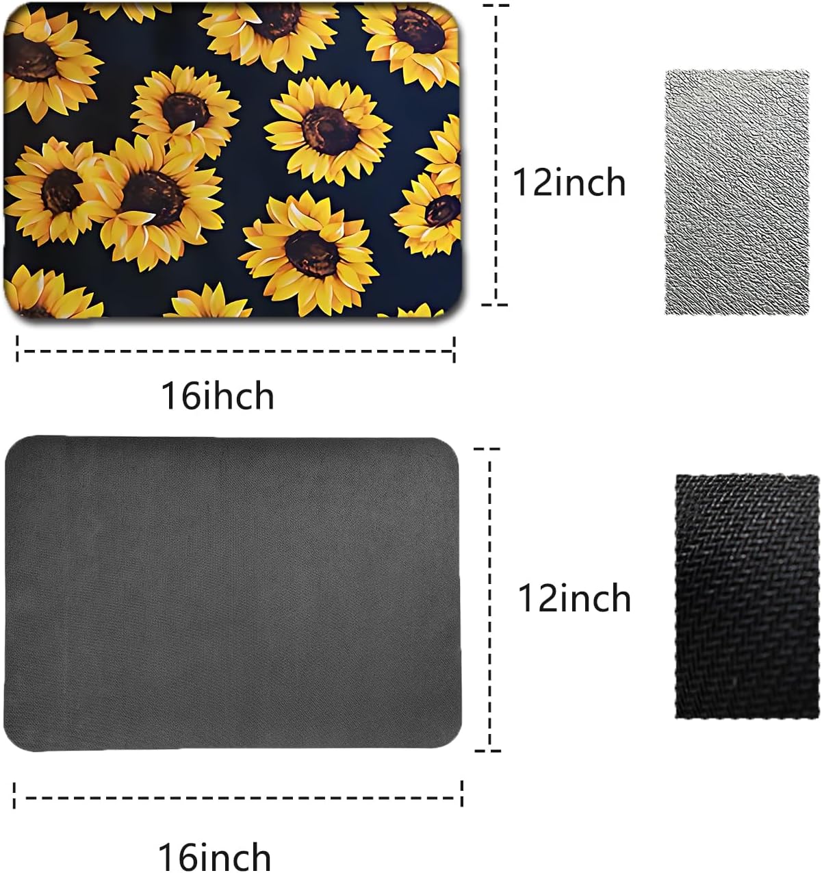 Dish Drying Mat Foldable Fall Kitchen Drying Mat Absorbent Sink Mat Multi-Purpose Coffee Pad Easy To Clean,Kitchen Gadgets,sunflower decor(sunflower) (12inches*15inches)