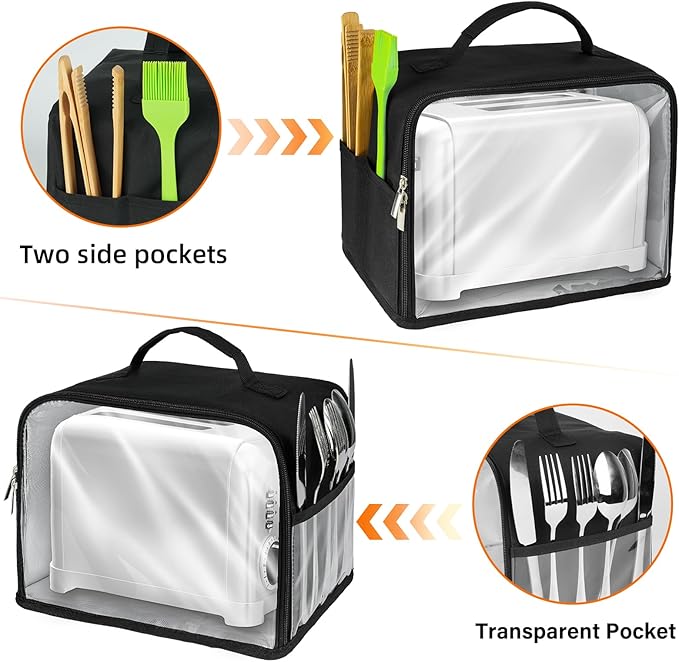 Toaster Cover 2 Slice with Aluminum Foil Lining and Base Compatible with Cuisinart/BELLA/Black and Decker,Cover only