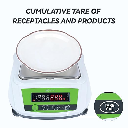 U.S. Solid Precision Balance, 3000g/6.6lb x 0.01g Analytical Digital Lab Scale, 6.2" x 5" Rectangular Pan, Piece Counting, g/ct/oz/lb, 100-240V AC & 4xDC 1.5V Battery, Kitchen, Jewelry, Scientific Use